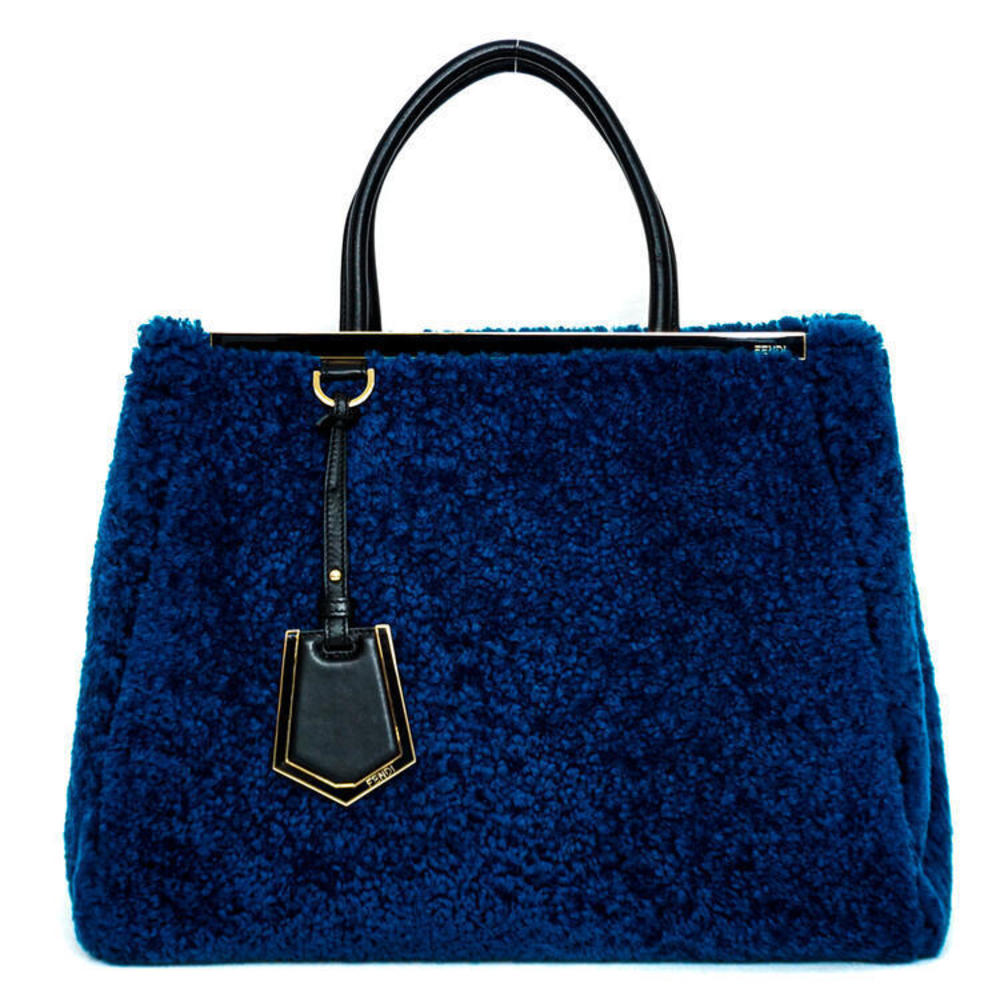 Fendi 2Jours Toujours Handbag Shearling Blue